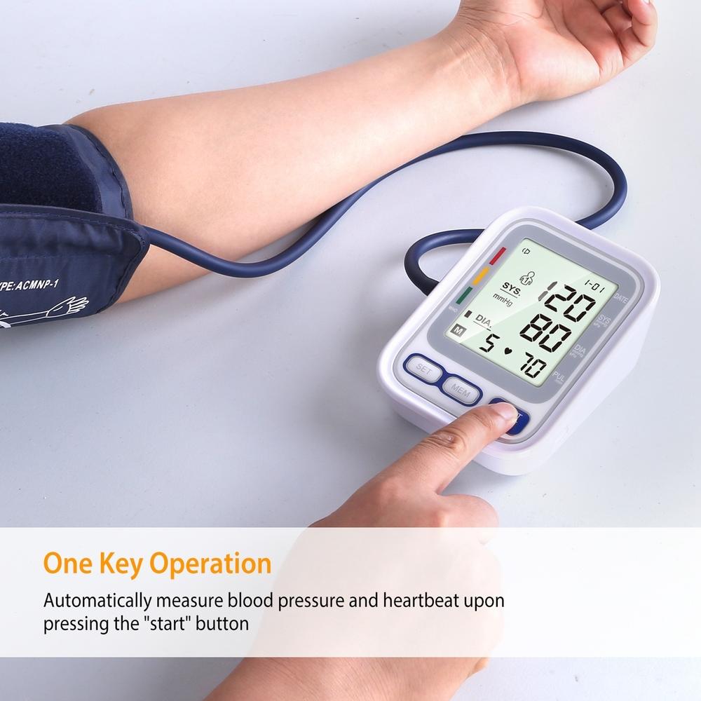 GLOBAL PHOENIX Automatic Arm Blood Pressure Monitor Digital BP Cuff Pulse Heart Rate Machine Voice Pulse Meter