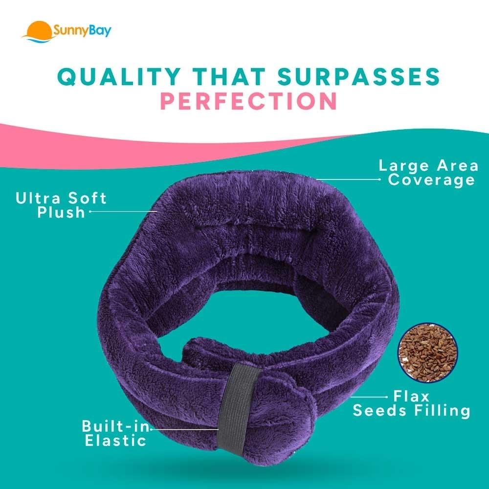 SunnyBay Lavender-scented Hands-free Neck Wrap with Flax Seeds Microwavable- Purple