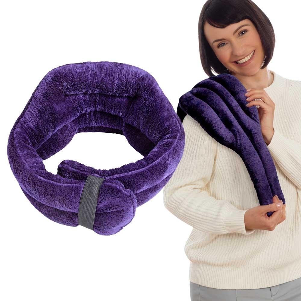 SunnyBay Lavender-scented Hands-free Neck Wrap with Flax Seeds Microwavable- Purple
