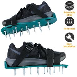 Generic 1Pair Lawn Aerator Shoes Grass Aerating Spike Sandal Heavy Duty Aerator Shoes Adjustable Straps for Lawn Garden
