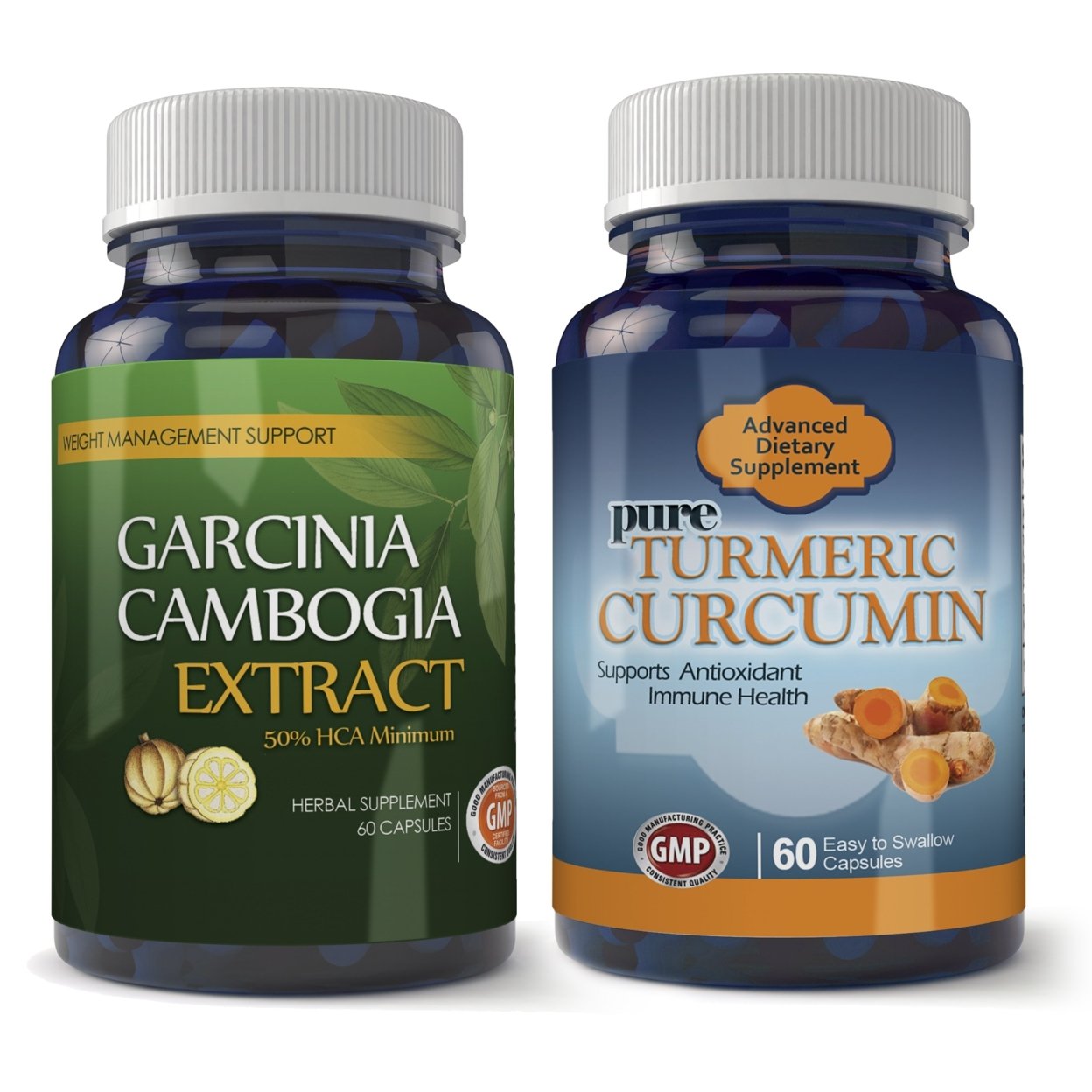 Totally Products Garcinia Cambogia 800mg and Turmeric Extract Combo pack 1 set of combo