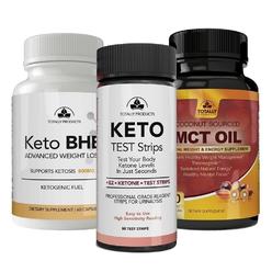 Totally Products Keto Strips and Keto BHB and MCT Oil Combo Pack 1 set of combo
