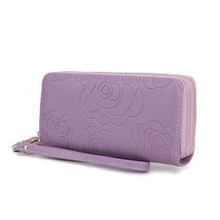 MKF Collection Ellie Genuine Leather Flower-Embossed Womens Wristlet Wallet by Mia K