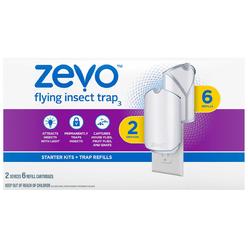 Zevo Flying Insect Trap Starter Kit, 2 Devices + 6 Refills