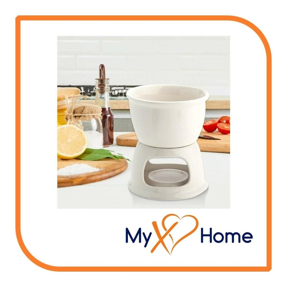 MyXOHome Ceramic Chocolate Fondue Pot / Cheese melting Pot Color: White by MyXOHome