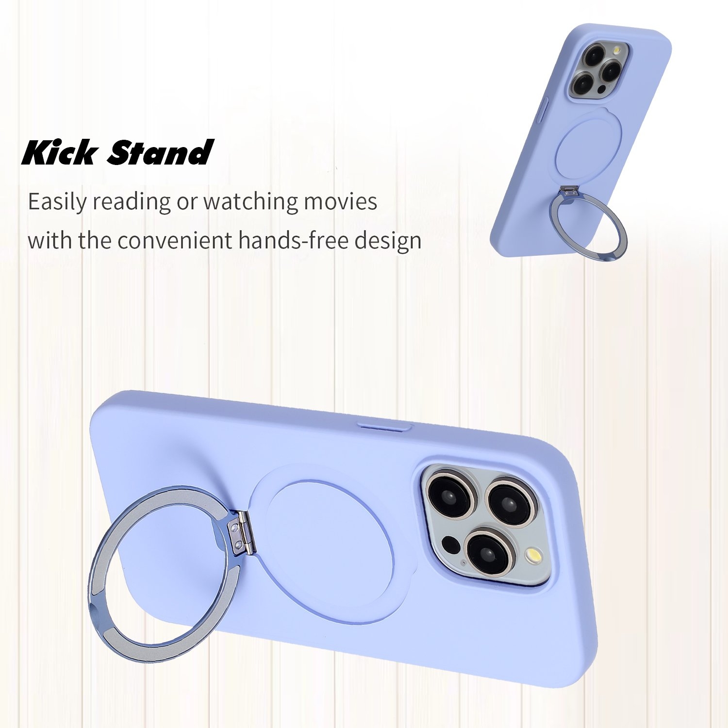 Modes Wireless For Apple iPhone 15 Pro Max 6.7 inch Ring Stand Magnetic Magnetic Magsafe Wireless Charging Shockproof Hybrid Case Cover