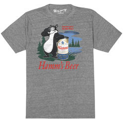 Hamm's Hamms Bear Logo Heather Grey Retro Brand Mens T-Shirt