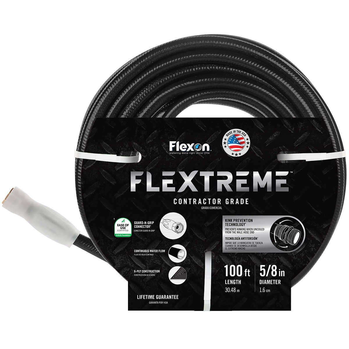 Flexon Flextreme Contractor Grade Hose Black 5/8" x 100