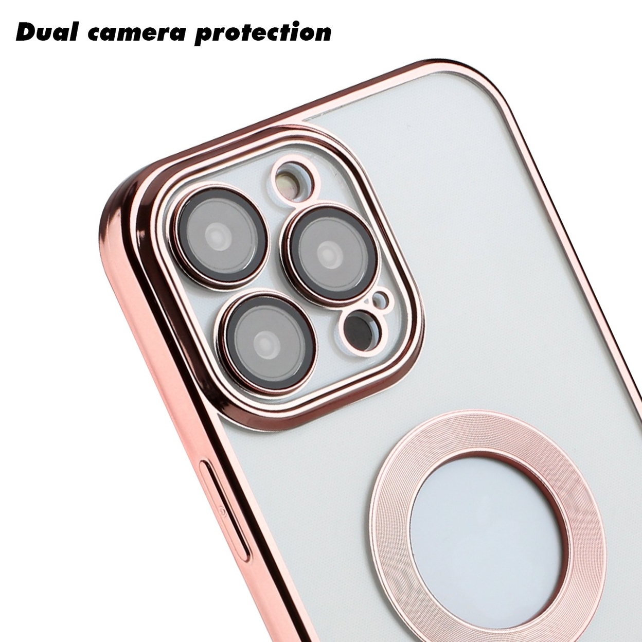 Modes Wireless For Apple iPhone 15 Pro 6.1 Chrome Edge Camera Cover Magnetic Mount Holder Magsafe Wireless Charging Hybrid Case