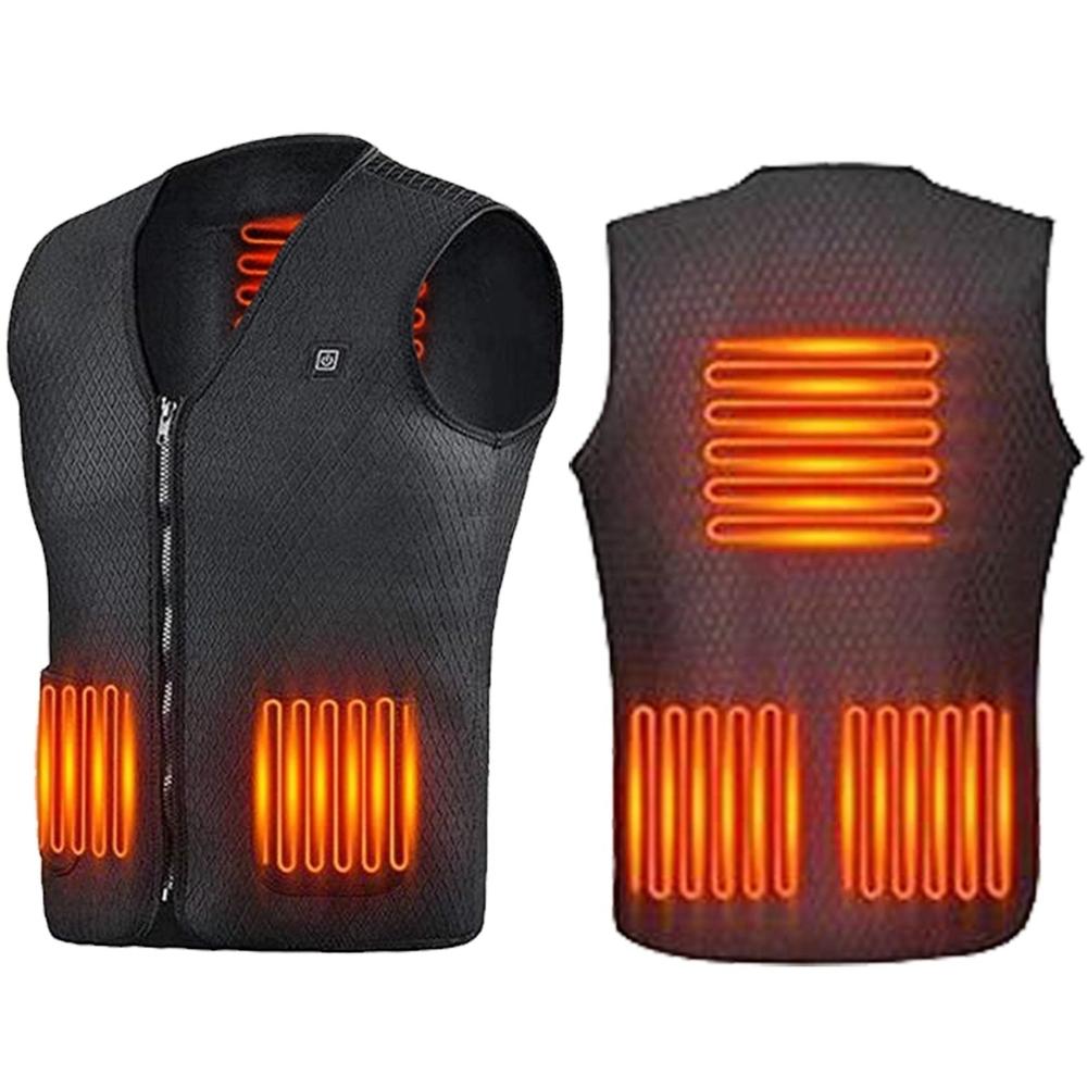 SKUSHOPS Heat Jacket Vest 3 Heating Gear Adjustable USB Heated Vest Warm Heat Coat Vest