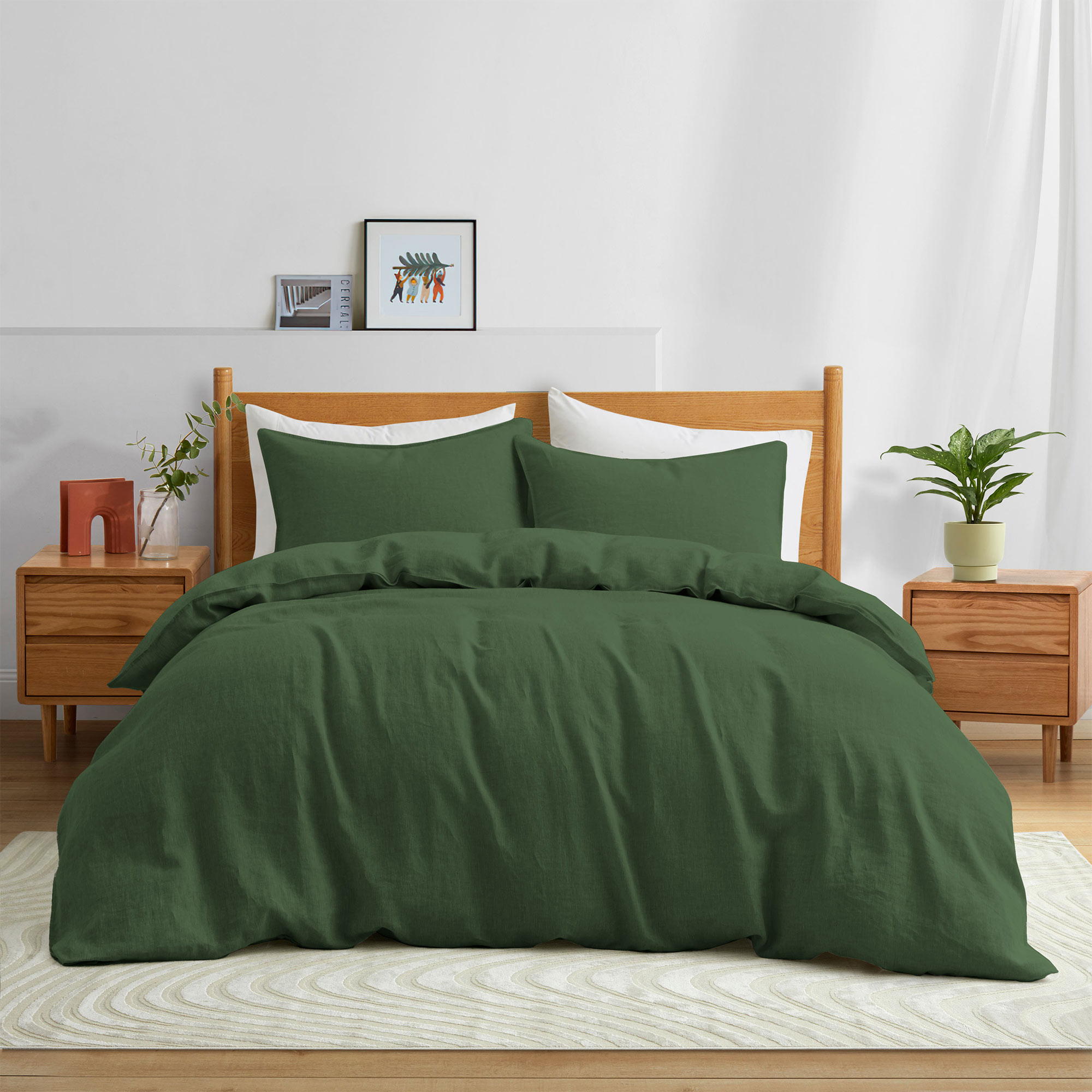 puredown Pure Comfort and Luxury Bedding Bundle: All Season Organic Goose Down Bundle with Pillow-in-Pillow Design Goose Down