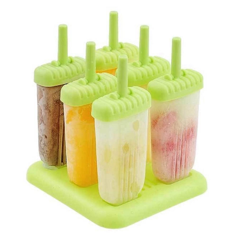 SKUSHOPS 6Pcs Popsicle Molds Reusable Ice Cream DIY Ice Pop Maker Ice Bar Maker Plastic Popsicle Mold For Homemade Iced Snacks