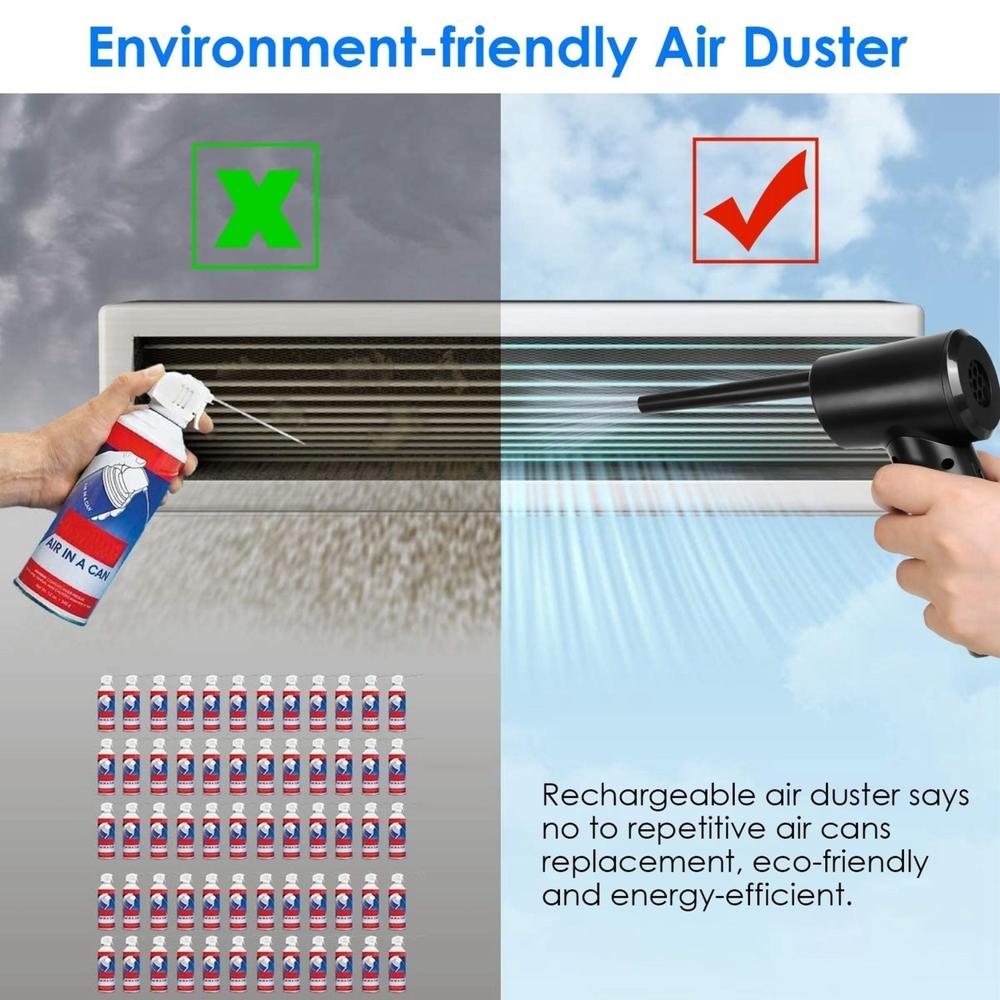 SKUSHOPS Electric Cordless Air Duster Blower Compressed Air Duster for Computer Keyboard PC Portable Rechargeable Air Blower