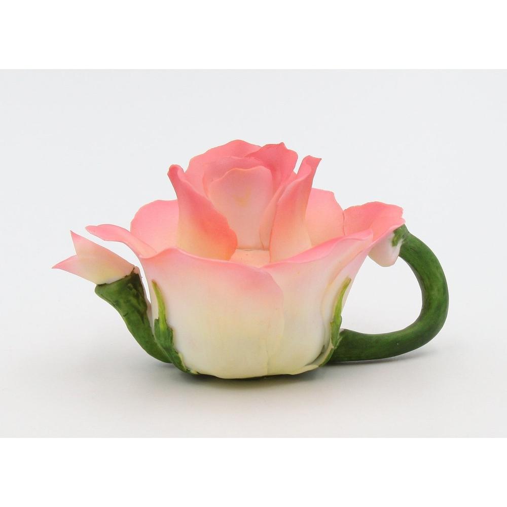 kevinsgiftshoppe Ceramic Pink Rose Flower Teapot Figurine Home Decor  Mom Farmhouse Kitchen Decor