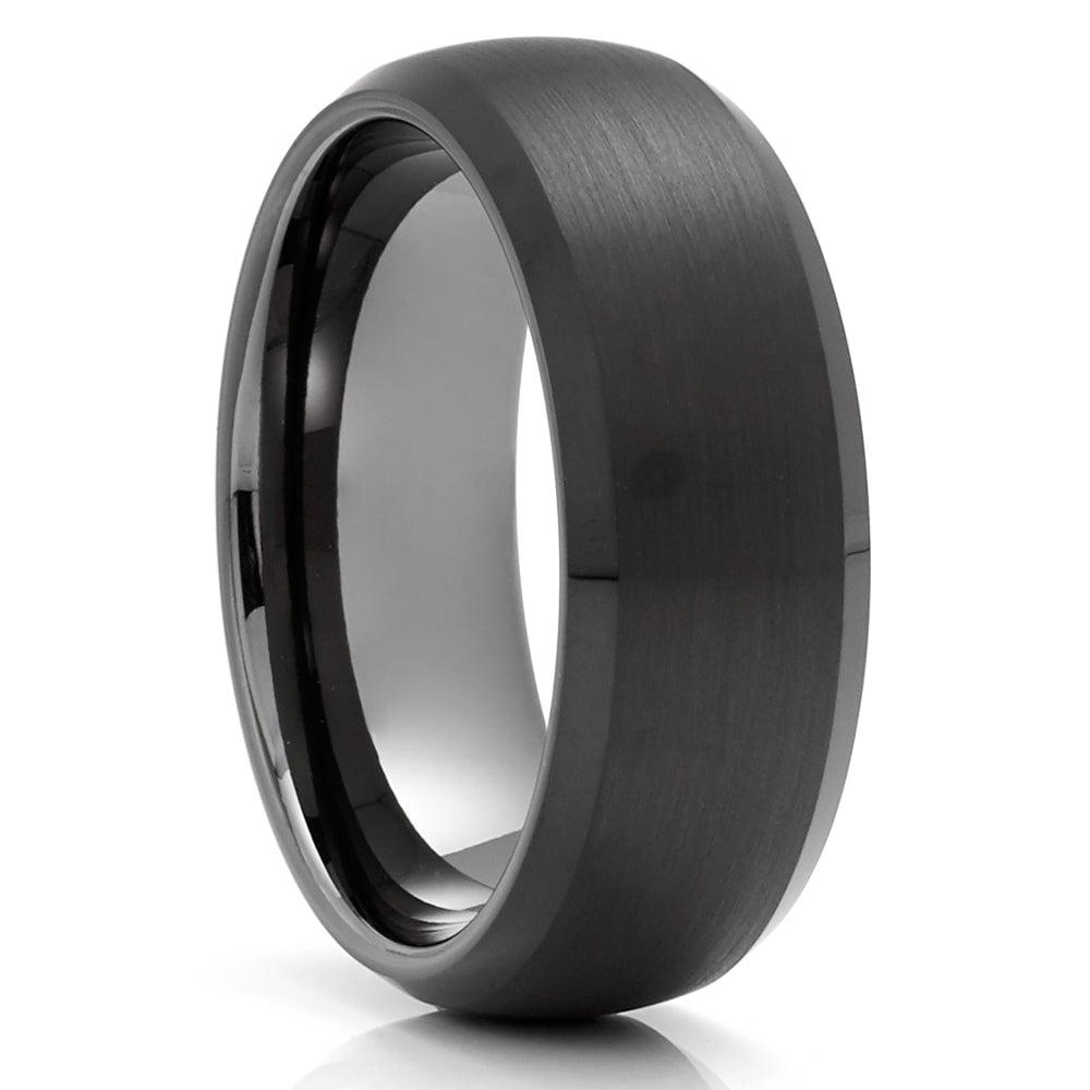 Cool Rings USA Gunmetal Wedding RingBlack Tungsten Ring8mm Wedding RingTungsten Carbide RingDome Wedding RingComfort Fit Ring