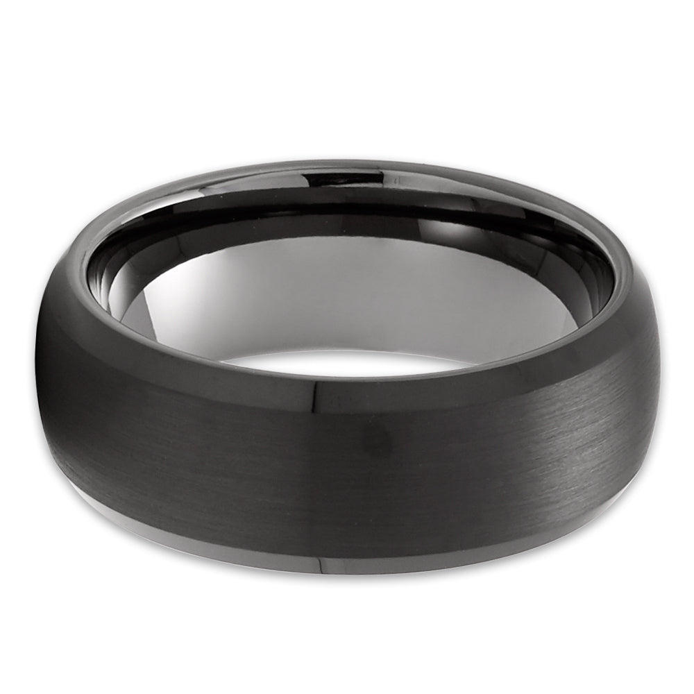 Cool Rings USA Gunmetal Wedding RingBlack Tungsten Ring8mm Wedding RingTungsten Carbide RingDome Wedding RingComfort Fit Ring