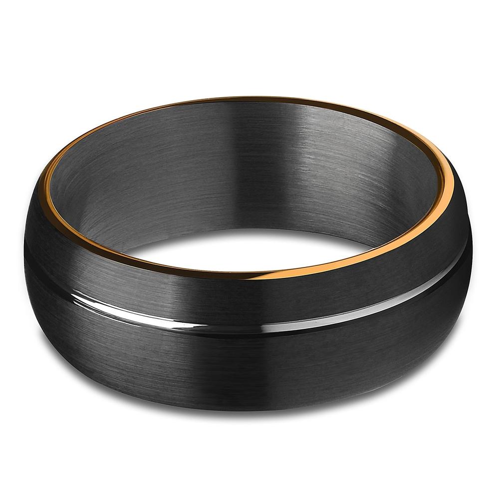 Cool Rings USA Gunmetal Tungsten RingBlack Tungsten RingRose Gold8mm Wedding RingTungsten Carbide Ring