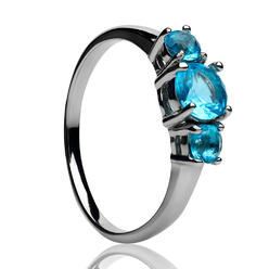 Cool Rings USA Aquamarine Wedding Ring Solitaire Wedding Ring Silver Titanium Ring Engagement Ring
