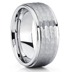 Cool Rings USA 9mm Silver Tungsten Ring Engagement Ring Anniversary Ring Tungsten Carbide Ring