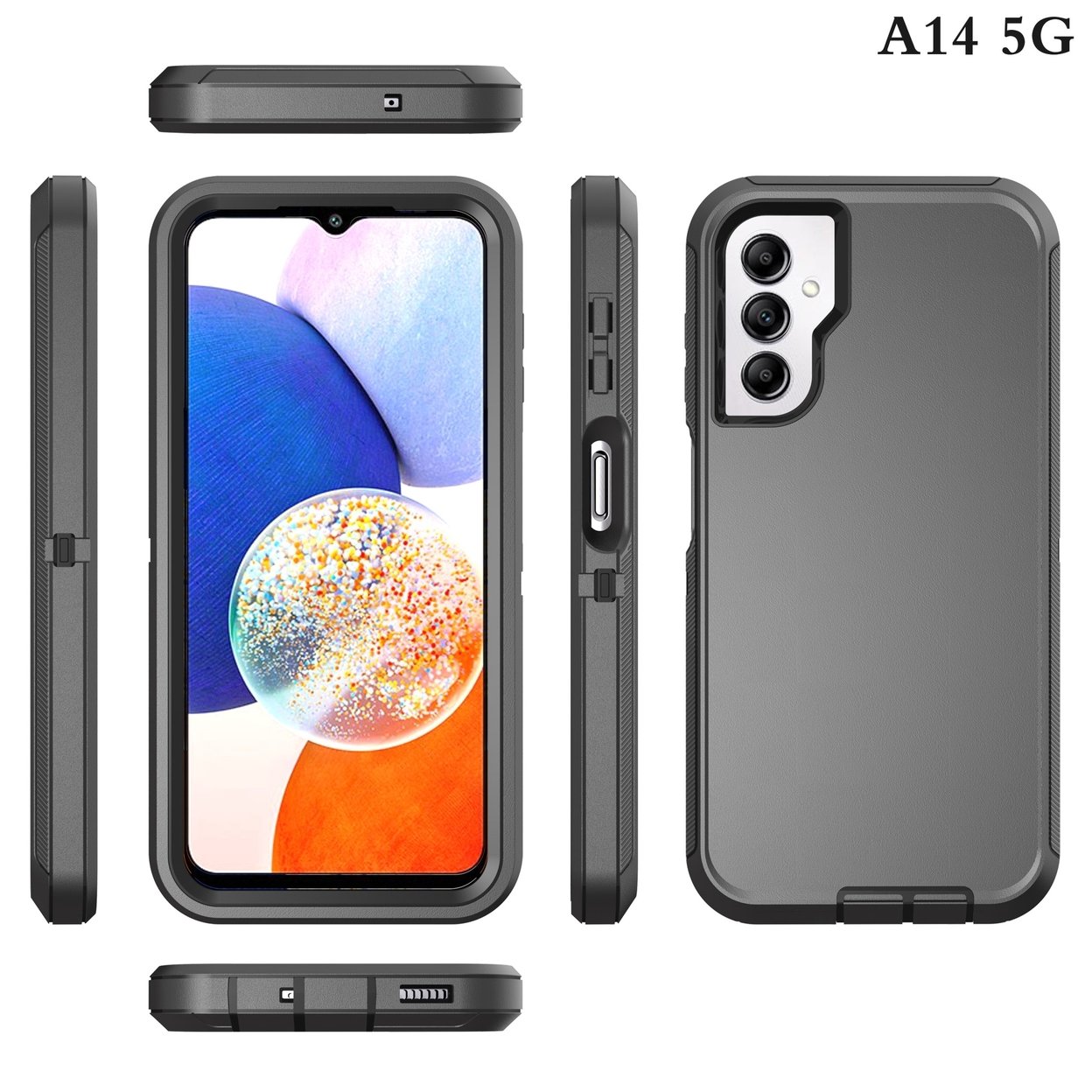 Modes Wireless For Samsung Galaxy A14 5G Heavy Duty Military Grade Full Body Shockproof Dust-Proof Drop Proof Rugged Protective Cover