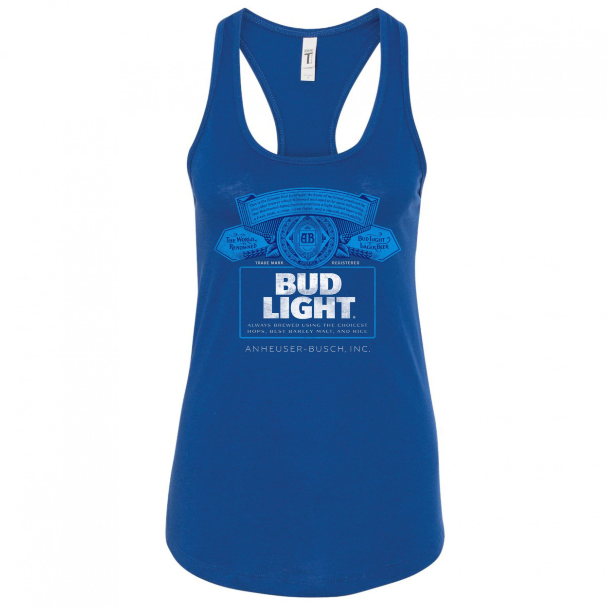 Bud Light Label Logo Womens Racerback Tank Top
