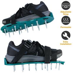 Dsermall 1Pair Lawn Aerator Shoes Grass Aerating Spike Sandal Heavy Duty Aerator Shoes with Adjustable Straps for Lawn Garden
