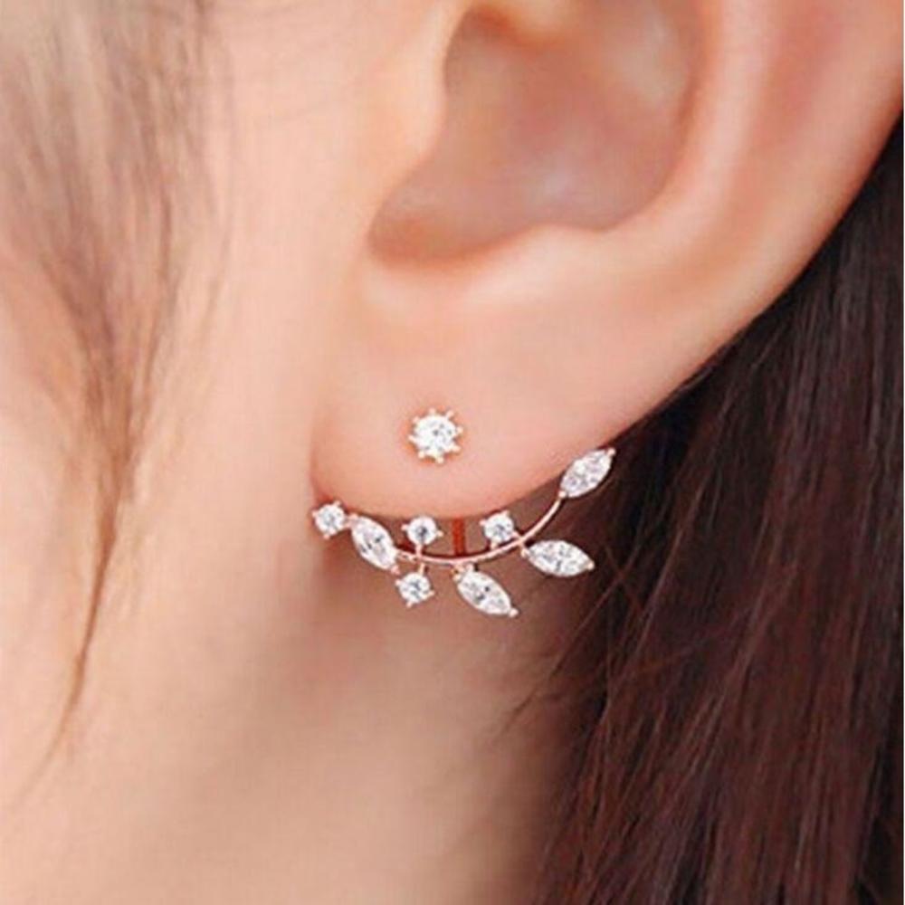 Jewelry Celebrity Womens Crystal Flower Stud earrings