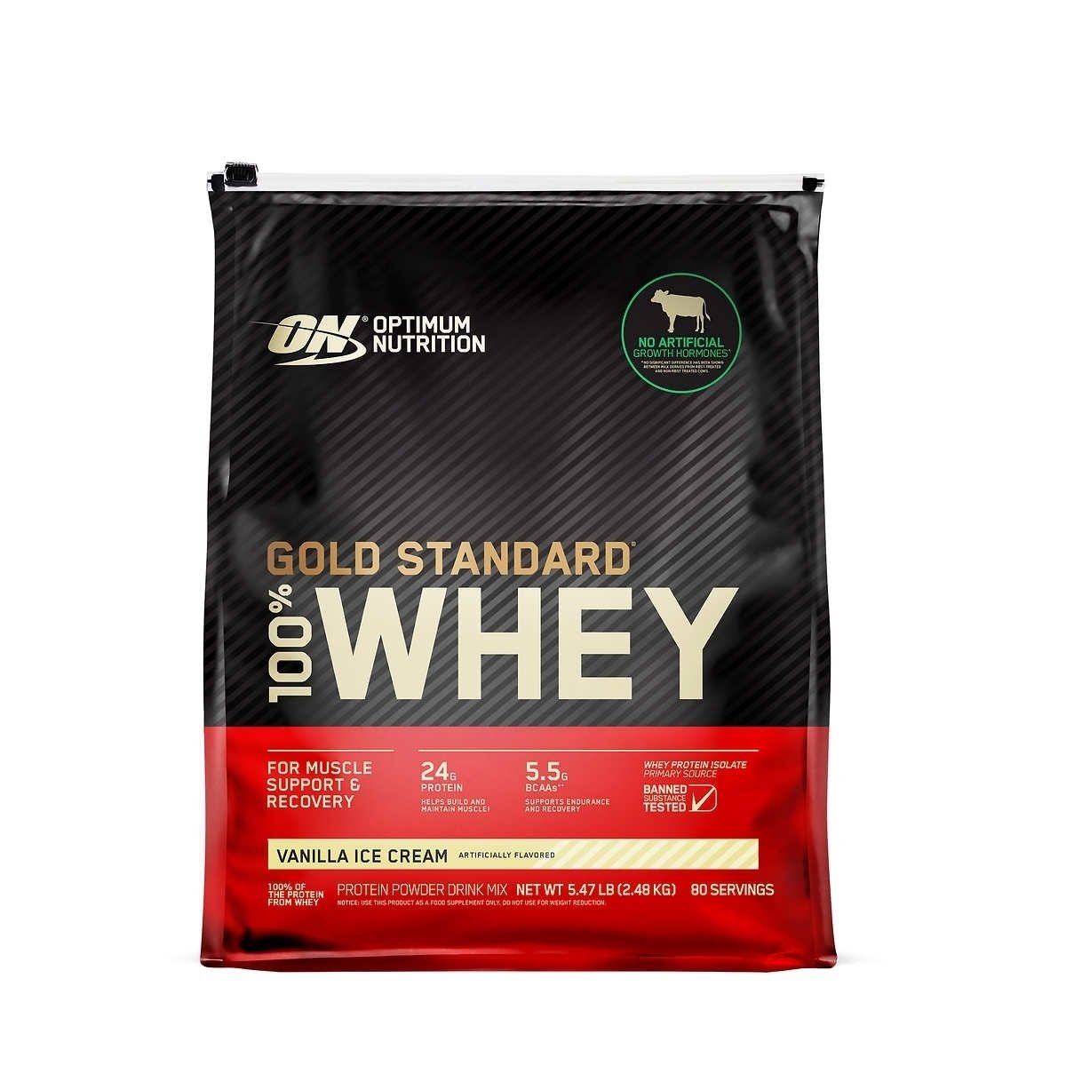 Optimum Nutrition Gold Standard 100% Whey Protein Vanilla Ice Cream 80 Servings