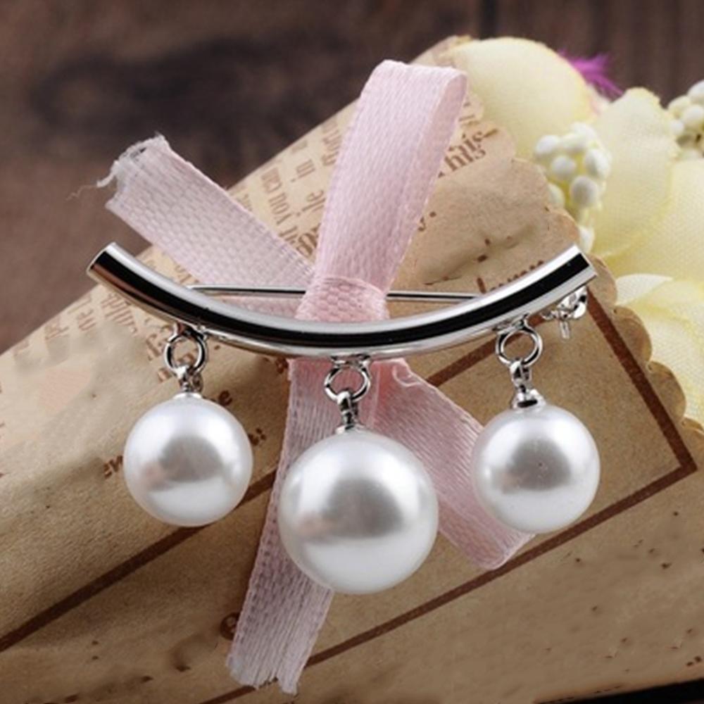 Generic Fashion Women Faux Pearl Dangle Brooch Pin Cardigan Shawl Clip Jewelry Gift