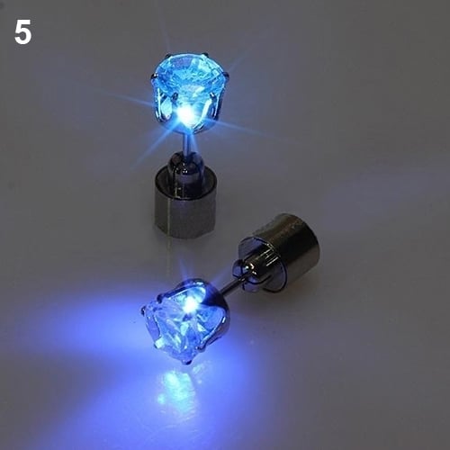 Generic Light Up LED Rhinestone Earrings Stud Dance Party Accessories for Party/Xmas