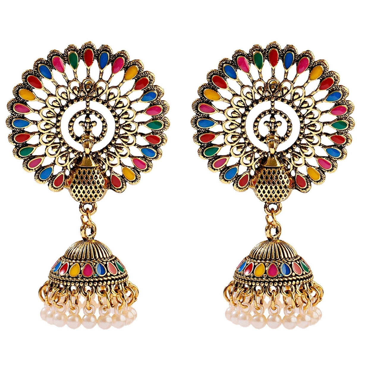 Generic 2Pcs Dangle Earrings Indian Jewelry for Daily Wear