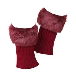 Generic 1 Pair Leg Warmers Washable Keeping Warmth Solid Color Lady Women Plush Autumn Winter Warm Leg Cover for Everyday Life