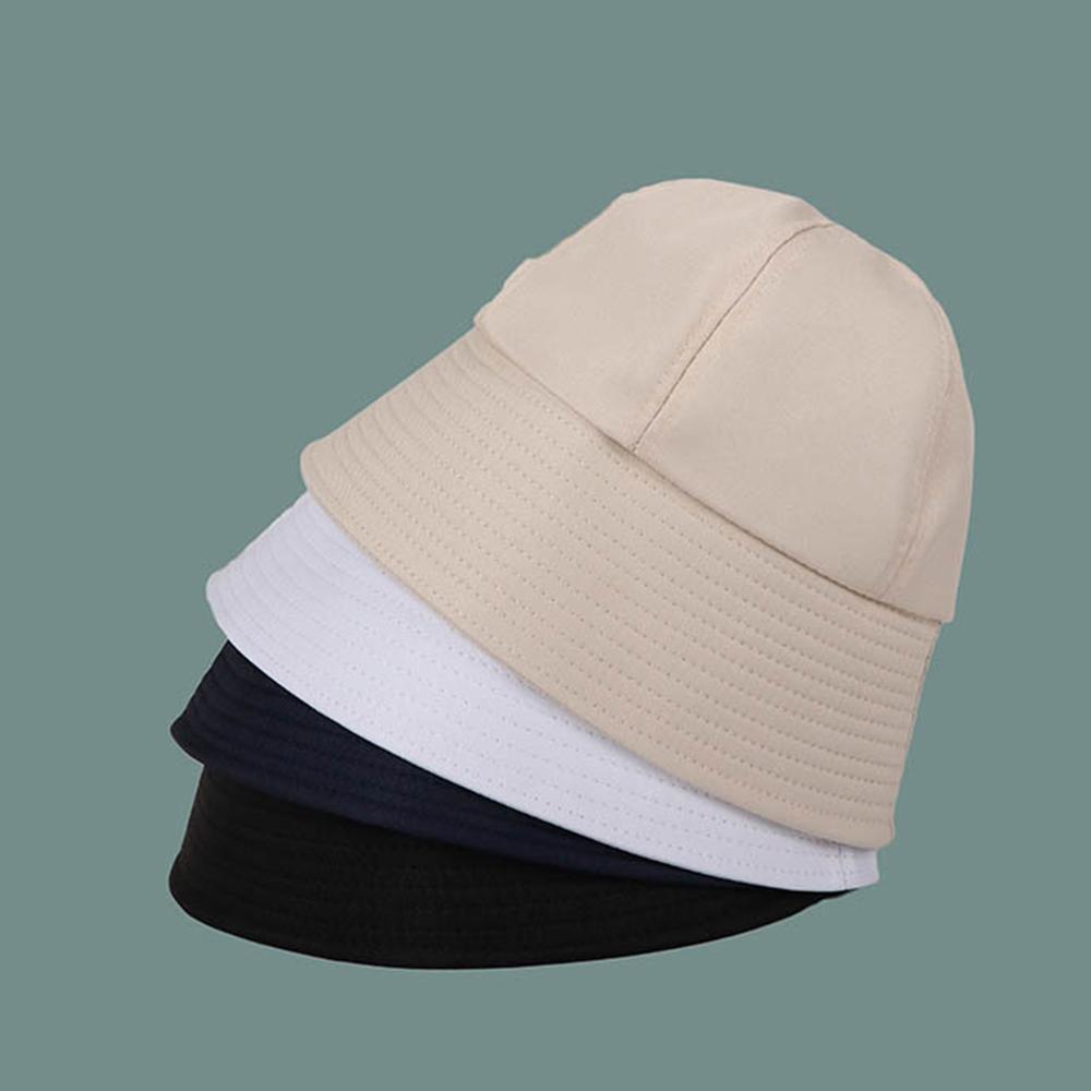 Generic Sun Cap Foldable Sun Block Solid Color Bucket Hat Packable Fisherman Cap for Outdoor