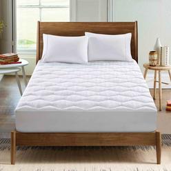 puredown Down Alternative Mattress Pad with 500 Thread Count Cotton Cover 18 Inch Deep Soft and Breathable Bedding