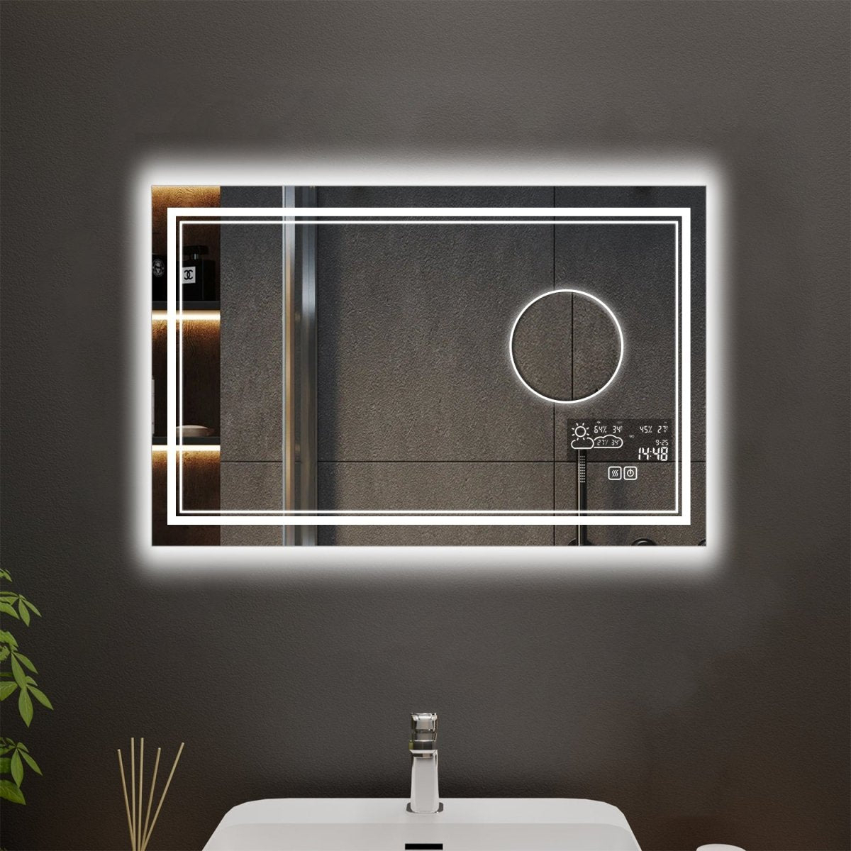 allsumhome Linea Customized Rectangle LED Bathroom Mirror