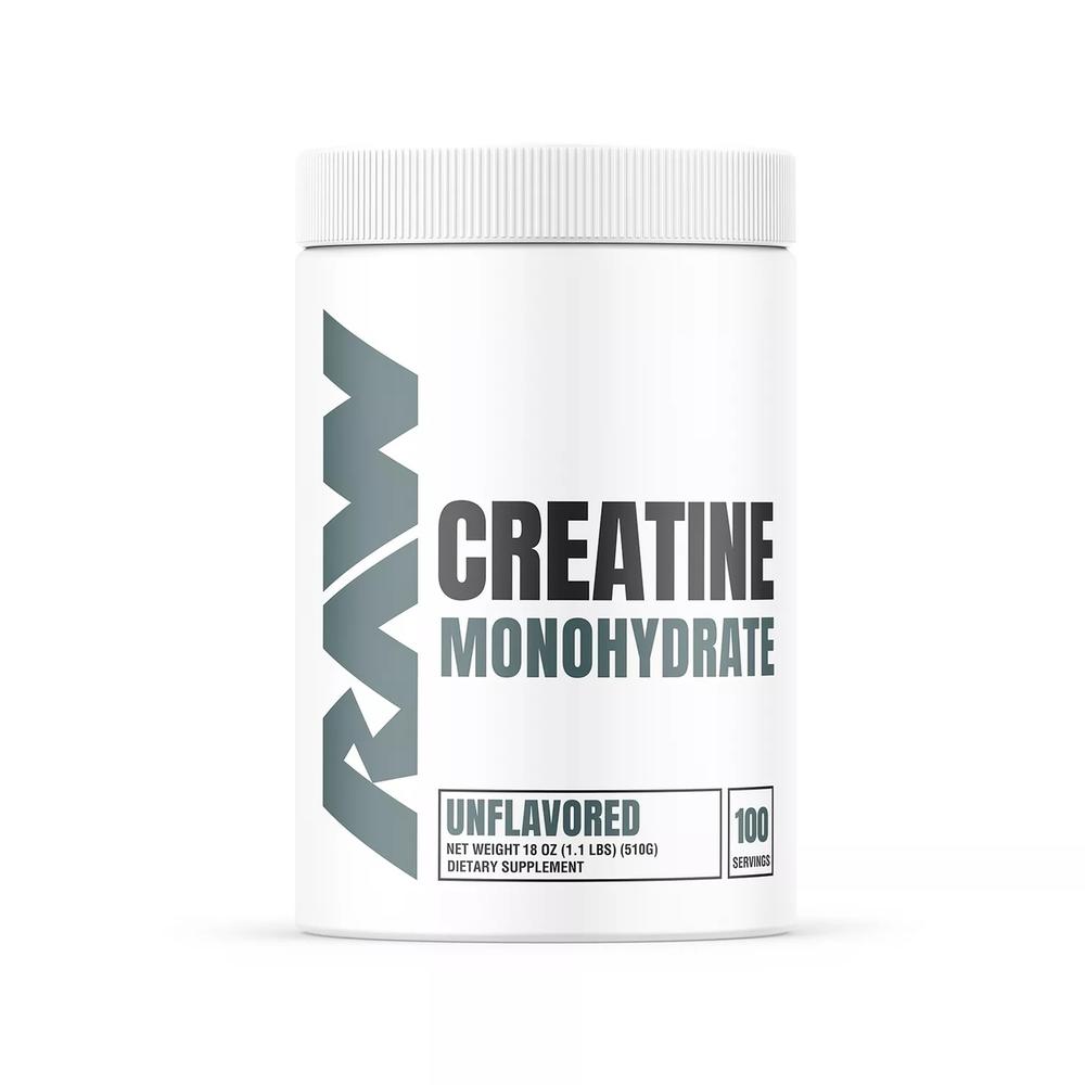 RAW Nutrition Creatine Monohydrate Powder Unflavored 510g (100 Servings)