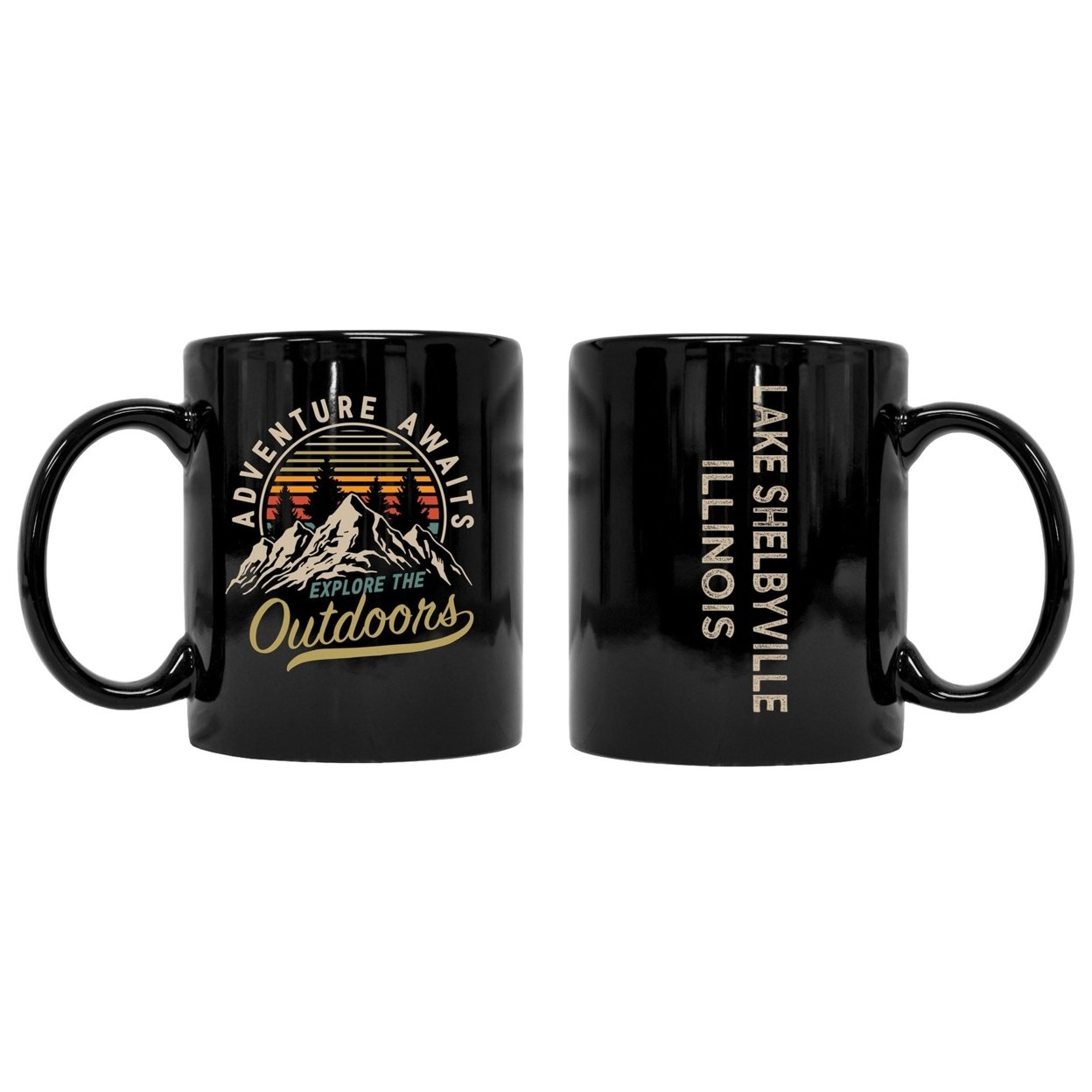 R and R Imports Lake Shelbyville Illinois Souvenir Adventure Awaits 8 oz Coffee Mug 2-Pack