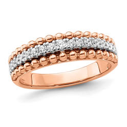 Gem And Harmony 1/4 Carat (ctw SI1-SI2 G-H-I) Lab-Grown Diamond Band Ring in 14K Rose Pink Gold (SZIE 7)