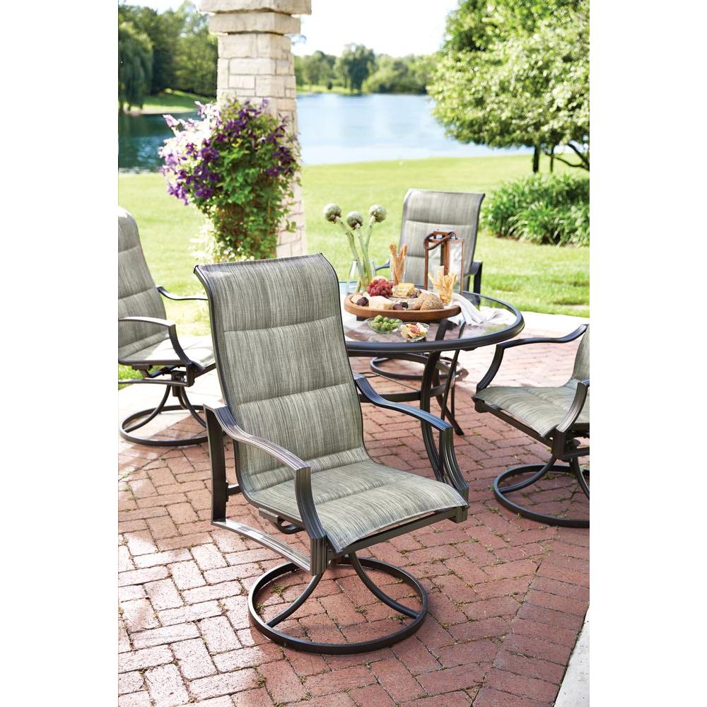 Hampton Bay 1b01i65cxj6 Statesville 5 Piece Padded Sling Patio Hampton Bay 1b01i65cxj6 Statesville 5 Piece Padded Sling Patio Dining Set With 53 In Glass Top See Description