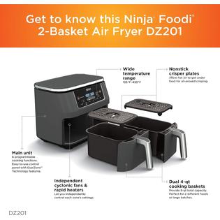 Ninja DZ201 Foodi 6-in-1 2-Basket Air Fryer with DualZone Technology,  8-Quart Capacity
