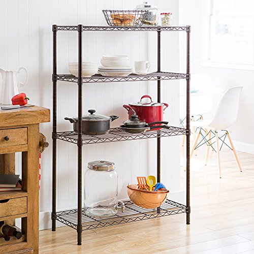 Trinity Home Entertainment TRINITY 4-Tier NSF Wire Shelving Rack, 36 by 14 by 54-Inch, Bronze