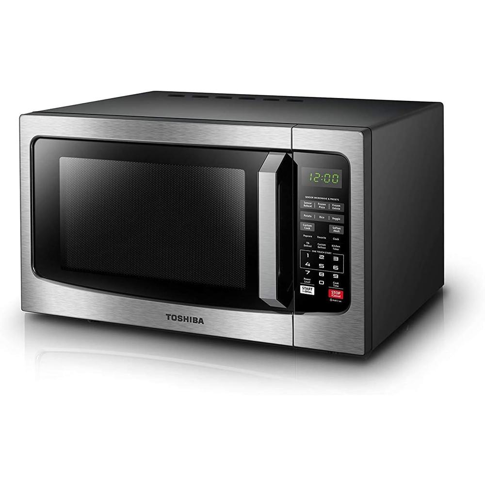 Toshiba Microwave Oven with Smart Sensor, Easy Clean Interior, ECO Mode and Sound On/Off, 1.2 Cu Ft, Stainless Steel