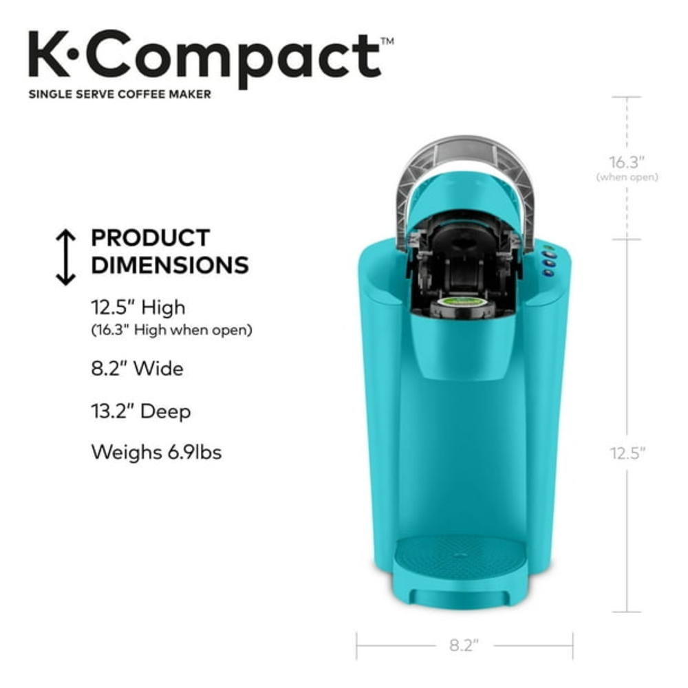 Keurig K35 K-Compact Single-Serve K-Cup Pod Coffee Maker, Turquoise