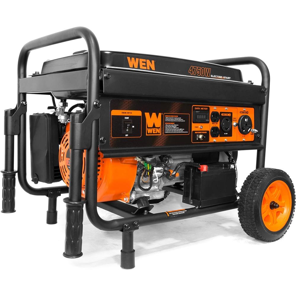 WEN 56475 4750-Watt Portable Generator with Electric Start and Wheel Kit