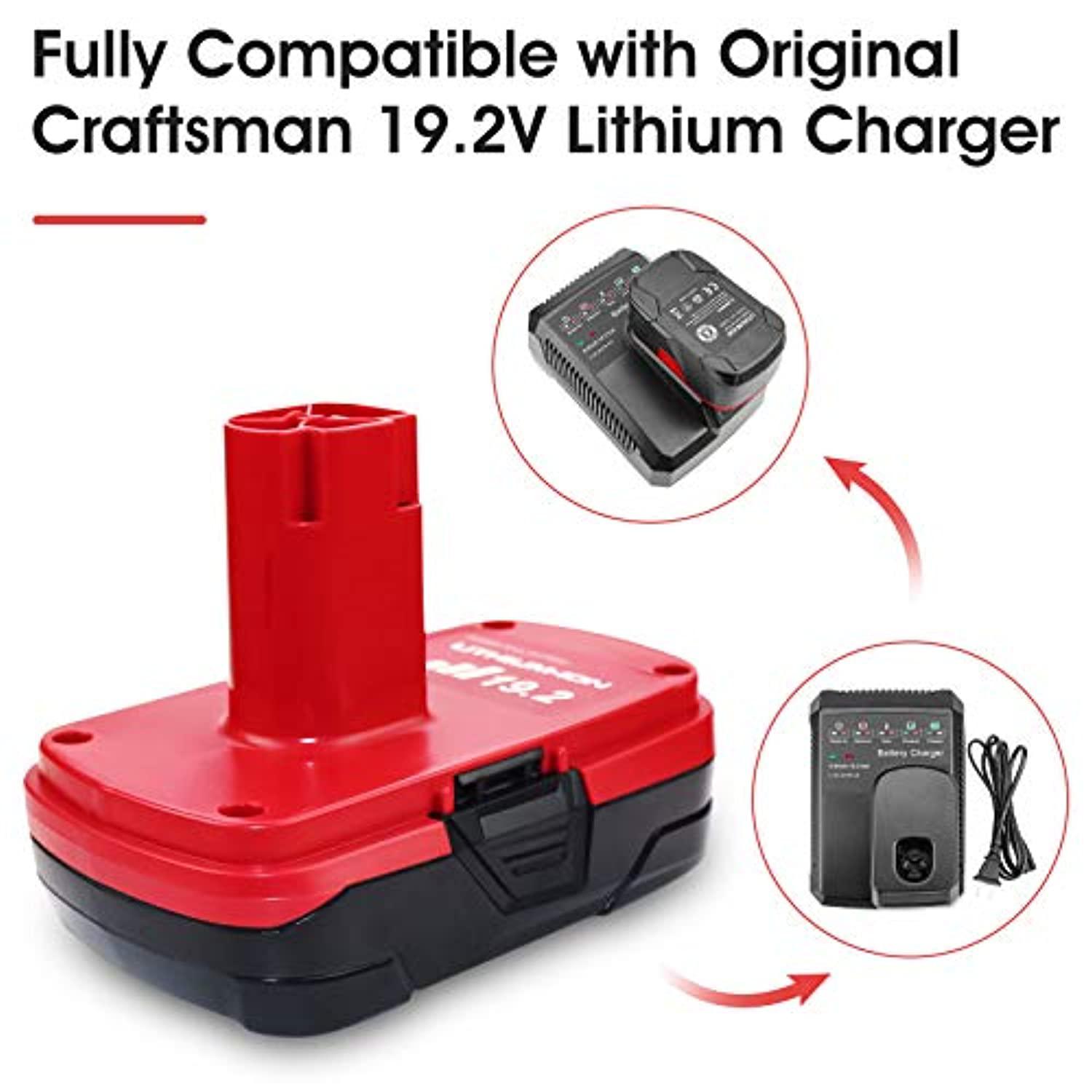 Munikind 2 packs 19.2 volt 3.0ah replacement battery compatible with craftsman c3 19.2 volt  lithium-ion 315.115410 315