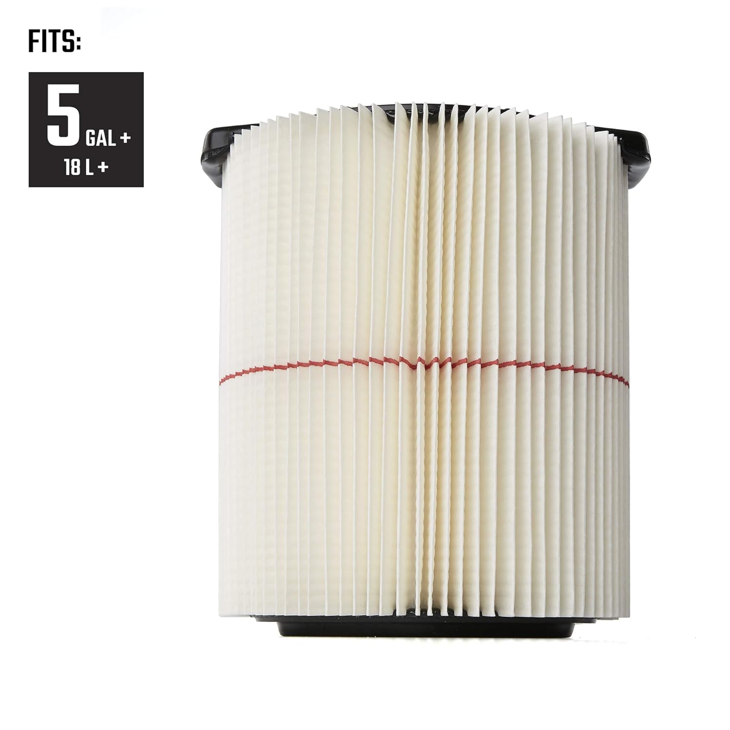 TKM Products Cmxzvbe38755 Red Stripe General Purpose Wet/Dry Vac Replacement Filter For 5 To 20 Gallon Shop Vacuums, 2-Pack
