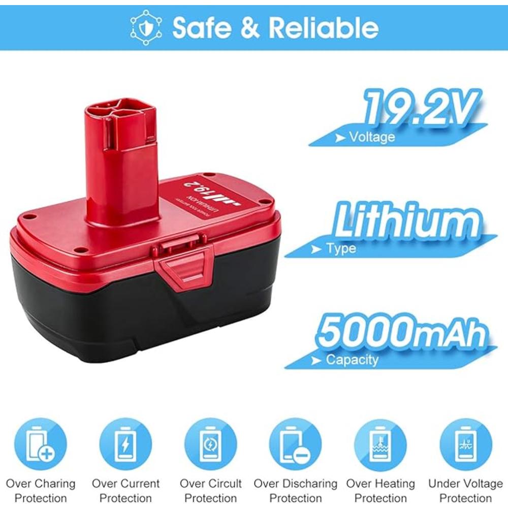 GTY Products 2X Pp2020 For Craftsman C3 19.2V Lithium-Ion Battery 315.Pp2011 Pp2030 5Ah