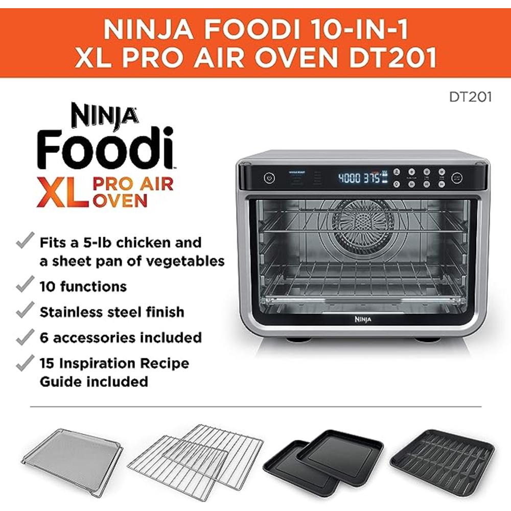 Ninja Open Box Ninja DT201 Foodi 10-in-1 XL Pro Air Fry Digital Toaster Oven - Stainless Steel