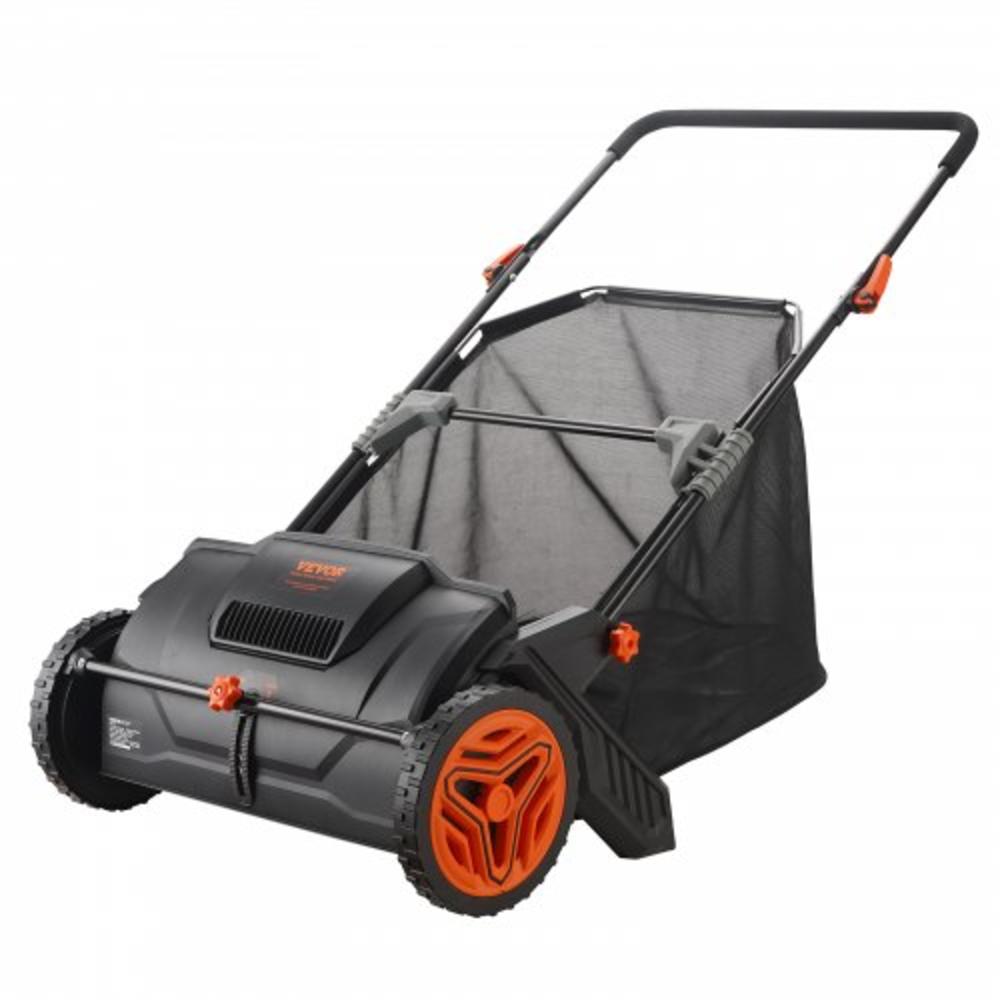 VEVOR Push Lawn Sweeper, 21-inch Leaf & Grass Collector, Strong Rubber Wheels & Heavy Duty Thickened Steel Durable to Use with