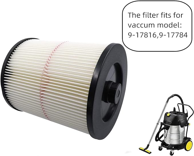 Felji 6 Pack 9-17816 Filters for Shop Vac Compatible With Craftsman, Fits Most 5+ Gallon Wet/Dry Vacs